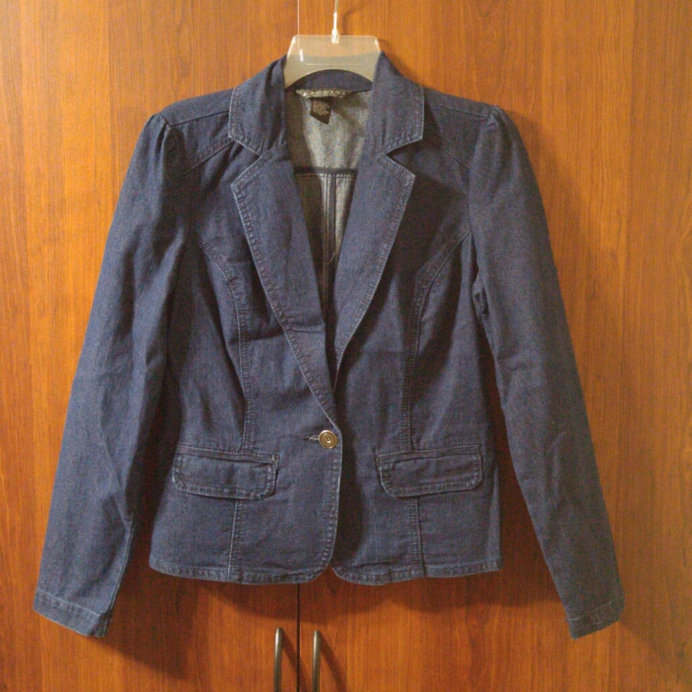 Baccini Dark Denim Jean Blazer Size Small